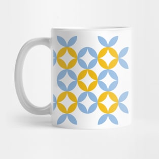 Light blue and yellow Eastern European folk art pattern Mug